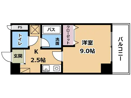 エランビタール III(1K/4階)の間取り写真