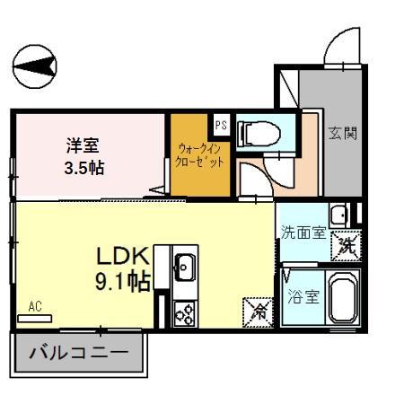 セリシール大樹(1LDK/1階)の間取り写真