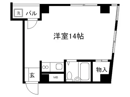 祇園ZENビル(ワンルーム/3階)の間取り写真