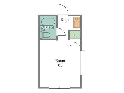レッドパインハイム(ワンルーム/1階)の間取り写真