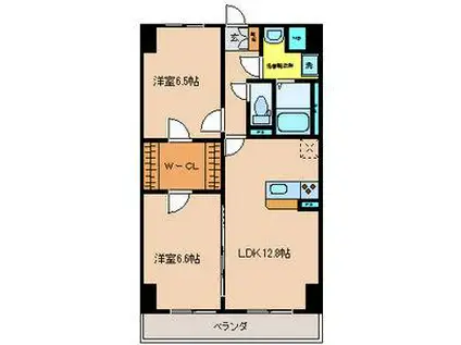 グラースリオ(2LDK/6階)の間取り写真