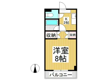 FIVE(1K/3階)の間取り写真