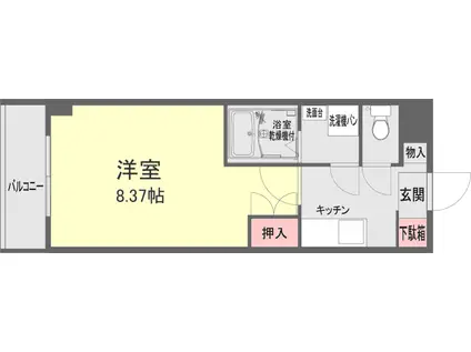 メイン石井(1K/5階)の間取り写真