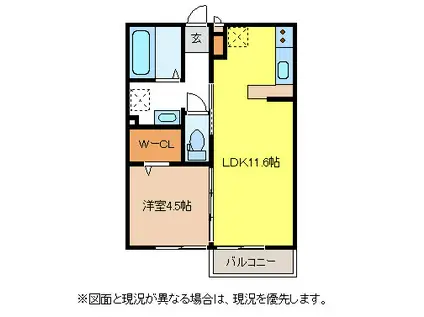 パルムドール(1LDK/2階)の間取り写真