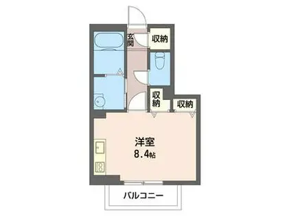 KARDE(ワンルーム/3階)の間取り写真