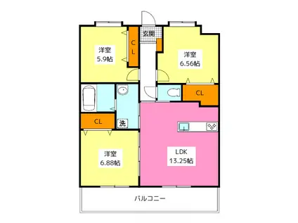 LEGEND小笹(3LDK/2階)の間取り写真