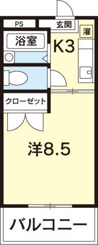 メゾンプロスペール(1K/3階)の間取り写真