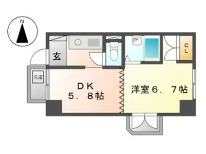 第3貞和ビル(1DK/2階)の間取り写真