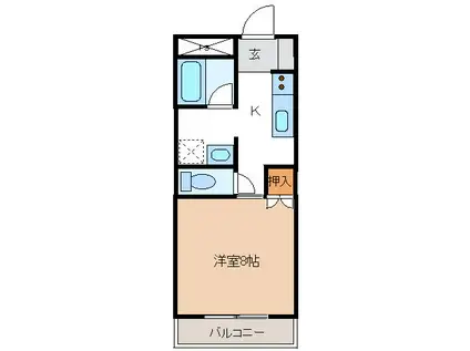 パステルハイツ(1K/3階)の間取り写真