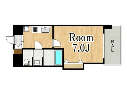 LUXE新大阪イーストII(1K/2階)の間取り写真