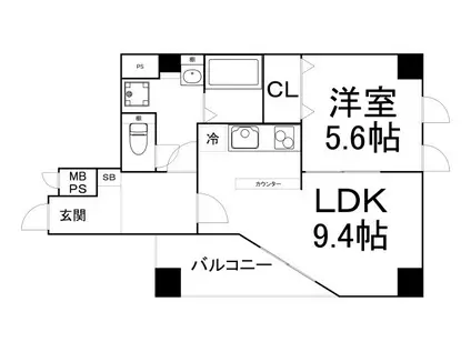 シーサーX(1LDK/10階)の間取り写真