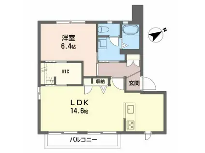 フィグ タウン E棟(1LDK/2階)の間取り写真