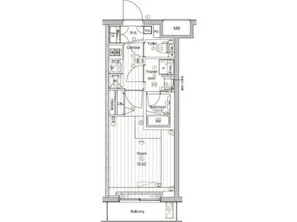 THE PREMIUM CUBE G 大崎 プレミアムキューブG大崎(1K/1階)の間取り写真