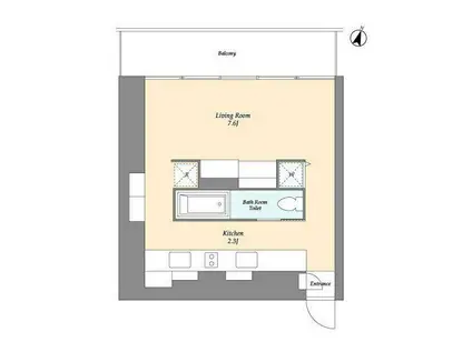TREFORM(ワンルーム/4階)の間取り写真