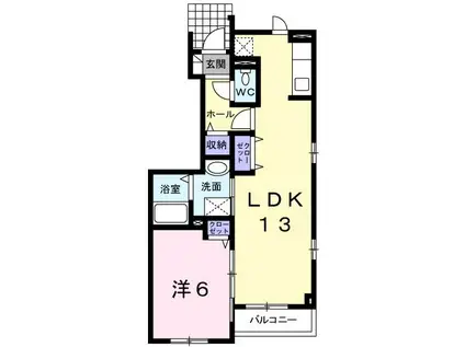 ソーレ・グランデ(1LDK/1階)の間取り写真