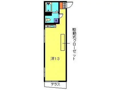 メゾンブランシュ(ワンルーム/1階)の間取り写真