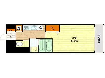 レジュールアッシュ京橋CROSSII(1K/10階)の間取り写真