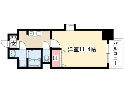 クピットガーデン千代田(1K/9階)の間取り写真