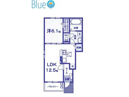 アボードS ウ工スト(1LDK/1階)の間取り写真