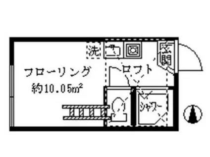 フェリスアライズ(ワンルーム/2階)の間取り写真