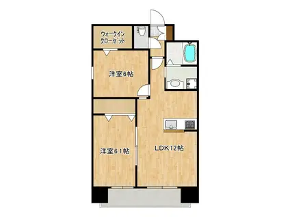 クロノス51新町VI(2LDK/5階)の間取り写真