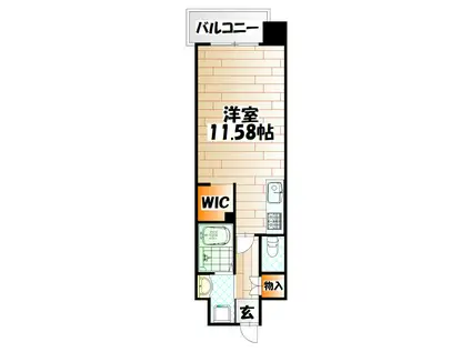 レジェンド高見(ワンルーム/4階)の間取り写真