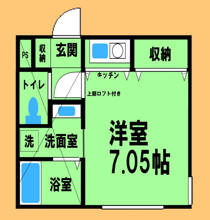 MAPLE イースト & ウエスト(ワンルーム/2階)の間取り写真