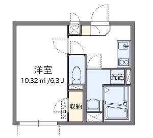 MARUMI(1K/1階)の間取り写真
