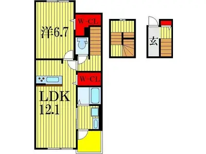 コルージャ(1LDK/3階)の間取り写真