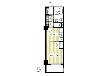 新川ガーデンビル(1DK/4階)の間取り写真