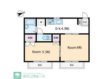 大志II(2DK/2階)の間取り写真