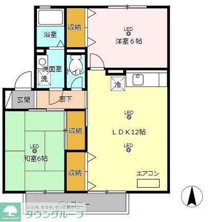 セントポーリア(2LDK/2階)の間取り写真