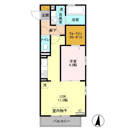 イースタンレイクK(1LDK/2階)の間取り写真