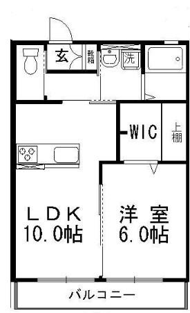 コンシェルジュ福井A棟(1LDK/2階)の間取り写真