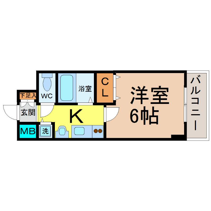 プレサンス久屋大通公園サウス(1K/8階)の間取り写真