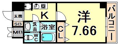 VIVER西台(1K/3階)の間取り写真