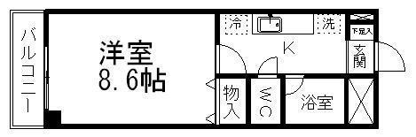 グレイスハイツ山手町(1K/3階)の間取り写真