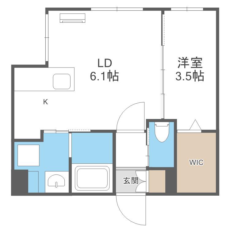 RESIDENCE SHINMEI東札幌(1LDK/2階)の間取り写真