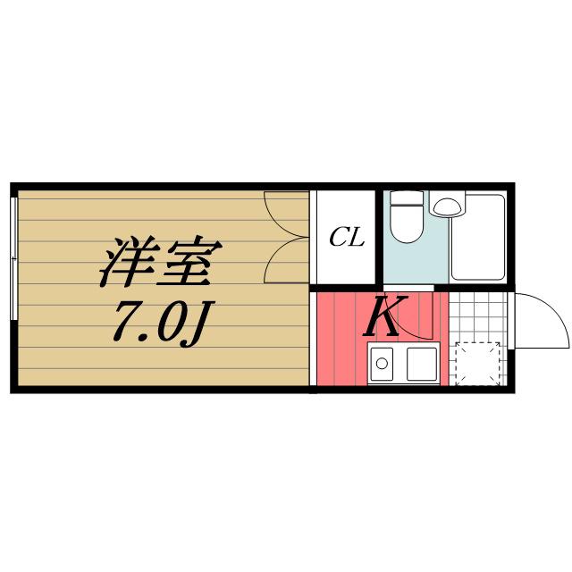 ヴィラフィオーレ(ワンルーム/1階)の間取り写真