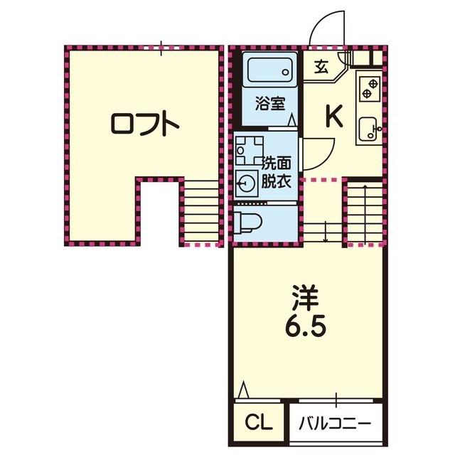 ステラ光の森(1K/2階)の間取り写真
