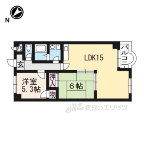 ガーデンスクエア瀬田(2LDK/4階)の間取り写真
