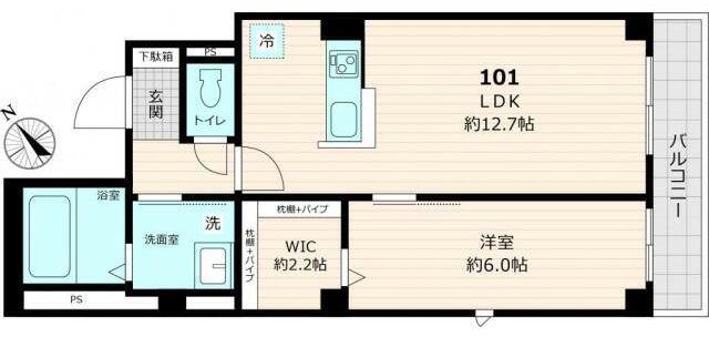 ブランピエール(1LDK/1階)の間取り写真