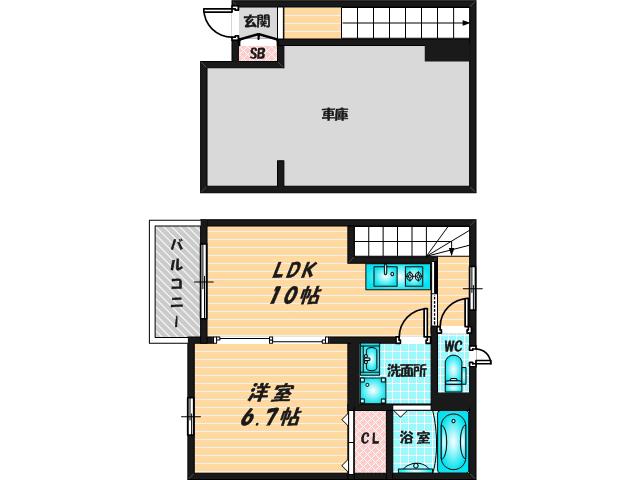 エスパースしまなみ(1LDK/1階)の間取り写真
