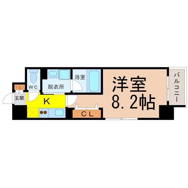 エルスタンザ千代田(1K/3階)の間取り写真