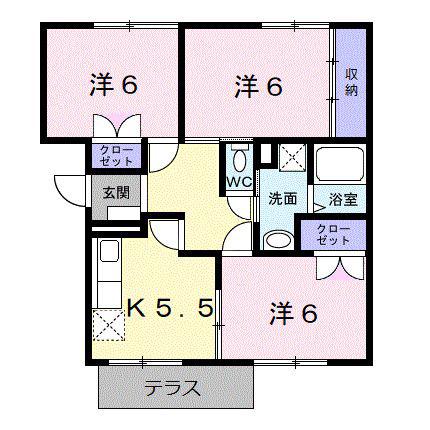 エルディム本町I(3K/1階)の間取り写真