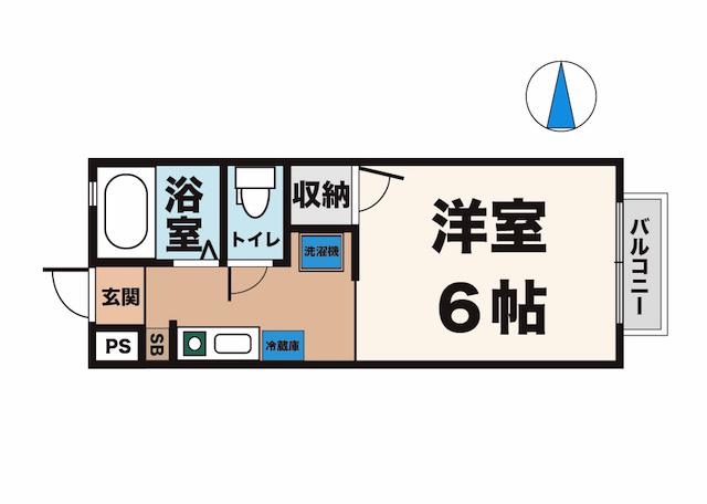 ラポール(ワンルーム/2階)の間取り写真
