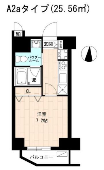 エースハイツ森下(1K/7階)の間取り写真