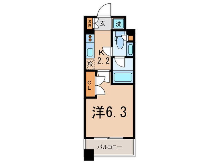 プラウドフラット三軒茶屋(1K/10階)の間取り写真