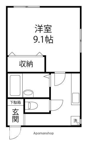 GRAND VILLA A(1K/2階)の間取り写真