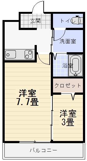 ドマー二・マエガワ(2K/2階)の間取り写真